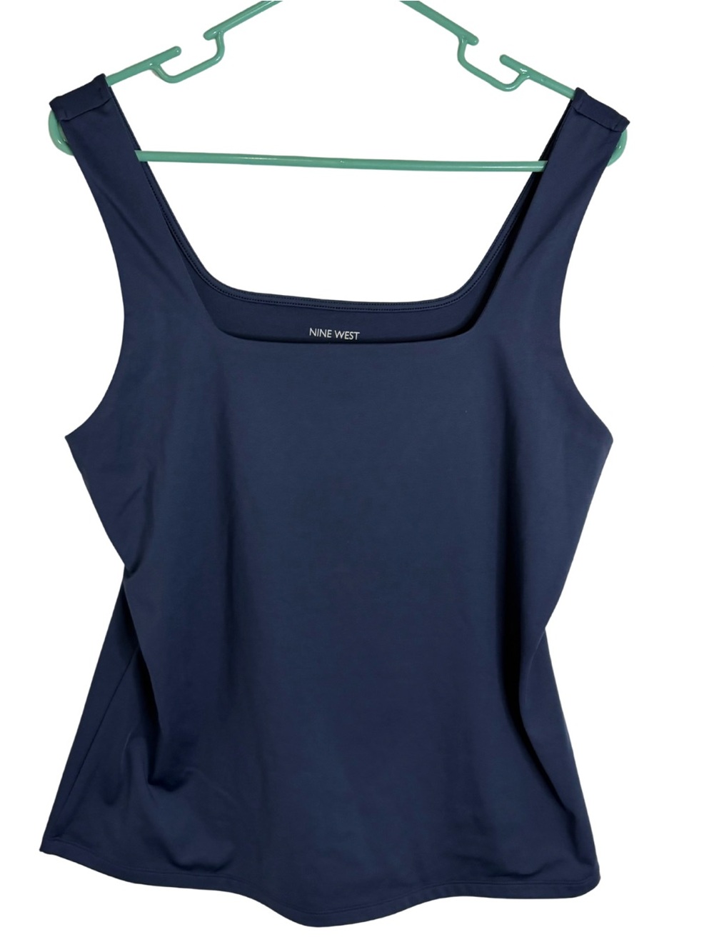 Nine West Dark Blue Square Neck Tank Top Size XL